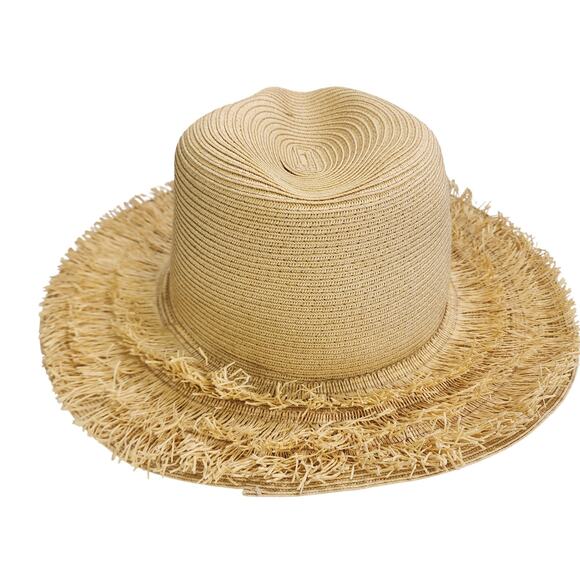 San Diego Hat Company Womens Fringed Brim Straw Hat One Size Adjustable Tan - Picture 5 of 8